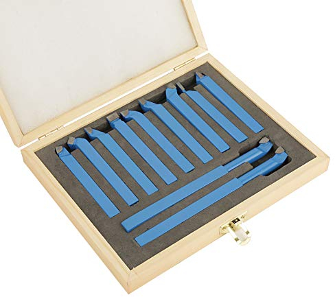 Proxxon Kit Hartmeta 11Pcs 8 * 8Mm Utensili per Tornio Set di Utensili per Tornitura con Punta in Metallo Duro per Saldatura, Fresatura e Taglio