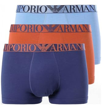 Emporio Armani Shiny Logoband 3-Pack Trunk Bañador, AZZUR/INCHIOS/Matton, S de los Hombres