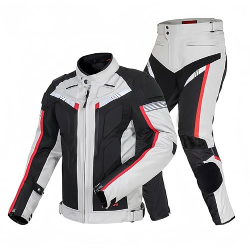 Traje De Moto Impermeable para Hombre Chaqueta Y Pantalón De Moto Traje De Blindado con Certificación CE Armadura Extraíble para Las Cuatro Estaciones Deportes Al Aire Libre A,L