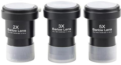 Barlow linsset, 3 st teleskop barlow-lins 2 x 3 x 5 x okularlins-teleskop tillbehör