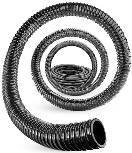 Poppstar manguera para estanque de PVC 10m, diámetro interior 25mm, diámetro exterior 29mm (1 pulgada) tubo para estanque, manguera en espiral para estanque, manguera reforzada, negro