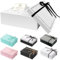TAIXING 2025 Neu Geschenkbox mit Deckel, 25 x 18 x 8,5 cm, Geschenkbox mit Schleifen, Raffia, Grußkarten, Set für Hochzeit, Geburtstag, Valentinstag, Weihnachten