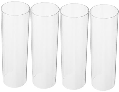 TOYANDONA 4pcs Candle Shade Stick Um Candle Adhesive Openended Candle Tube Clear Cups Table Decorations Chandelier Lampshade Candle Water Tubes Tall Lamp High Borosilicate Glass Transparent