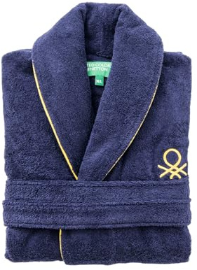 Badrock L/XL 420GSM 100% bomull med broderad logotyp färg marinblå CORE Benetton, Marinblå, L-XL