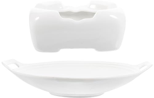 MAGICLULU Plato De Postre Cerámico Bandeja Decorativa Con Rejilla Sartén De Cerámica Para Servir Acabado De Espejo