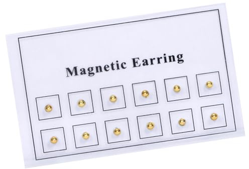 AVYRING 12stk Falsche Nasenstecker, Nicht-Piercende Magnetische Stecker für Frauen, Edelstahl Magnetische Ohrringe für Männer Falsches Nasenpiercing mit Gold Nasensteckern