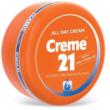 Creme 21 All Day Moisturizer Gesicht 250ml – Feuchtigkeitscreme mit Vitamin E & B5 | Für trockene Haut, Gesicht, Hände & Körper Unisex Pflege Made in Germany mit Kajal Sticker