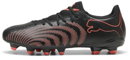 PUMA Scarpe da Calcio Unisex Future 9 Play FG/AG, Nero-Rosso incandescente, Grigio Forte, 42, Puma Nero Rosso Brillante Grigio Forte, 48.5 EU