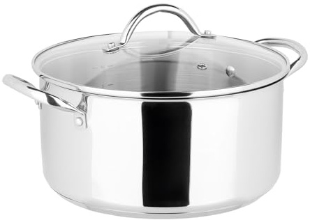 Sitram 717095 - Olla de resistencia (diámetro de 24 cm, 100% acero inoxidable, con tapa de cristal, fondo de triple espesor, interior sin revestimiento nocivo, todo tipo de fuegos, incluida inducción