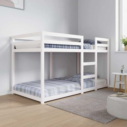 Générique Lit superposé sans Matelas Blanc 90x190 cm Bois de pin Massif, Meubles, Lits & Accessoires, Lits & Cadres de lit, Blanc, (Poids 33.68KG)