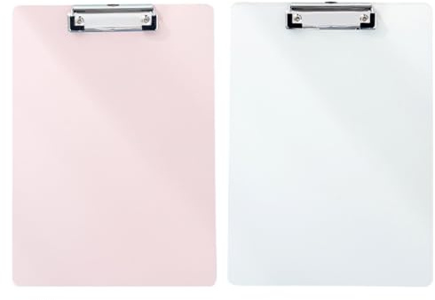 Healvian Lot de 2 Porte-documents A4 en Plastique pour Bureau, Plaque Base D’écriture Pince, Couleur Aléatoire, Organiseur de Dossiers Papier et Presse-papiers, pour