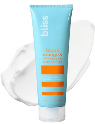 Bliss Blood Orange and White Pepper Body Butter Cream - 6.7 Oz for Dry Skin