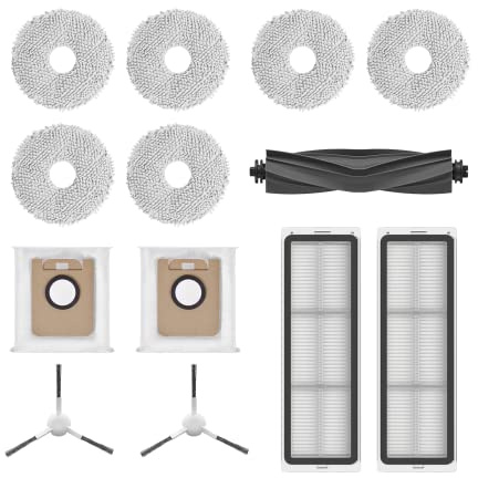 dreame Replacement Accessories Parts Compatible with L10s Ultra, Auxiliary Cleaning Kit, Accessories Kit Includes 1 Main Brush, 2 Side Brushes, 2 Filters, 2 Dust Bags, 6 Mop Cloths