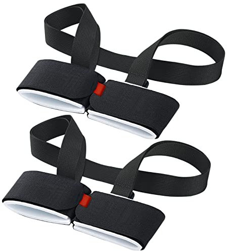 Senbaler 2 Pièces Sangles Porte-Skis Réglable,Bandoulière de Ski,Transport Poignets de Ski,Bâtons pour Enfants et Adultes