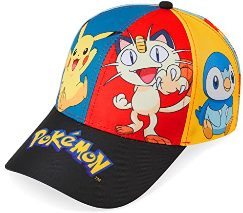 Pokémon Kinder Baseball Cap Snapback Kappe Jungen Bucket Hat Mützen Fischerhut Jungen Mädchen Fischermütze Anglerhut Sonnenhut Pikachu (Mehrfarbig Figuren), Einheitsgröße