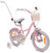 sun baby Flower Bike Vélo pour Une Fille 12 14 16 Pouces, Vélo Enfant 2-6 Ans, avec Barre de poussée, Panier, Sonnette (Rose, 14 Pouces)