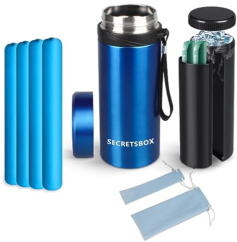 Mini Frigo per Insulina da Viaggio, 6-10 Penne 42H Frigorifero Portatile per Medicinali, Borse per Diabetici Approvate dalla TSA, con 4 confezioni di Ghiaccio Biogel regolabili (Blu Navy)