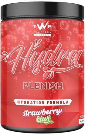 TWP Nutrition Platinum Series Hydraplenish, Hydrating Pre and Post Workout, 800g and 80 Servings, 3 Great Tasting Flavours (Strawberry Kiwi)