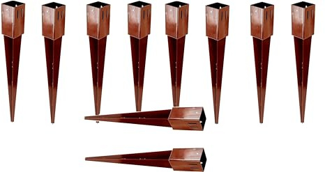 Unibos | Heavy Duty | Fence Post Spike Holder Support | Rust Resistant Metal Stakes | Drive down Spikes for Posts | Spike Grip Holder (10)