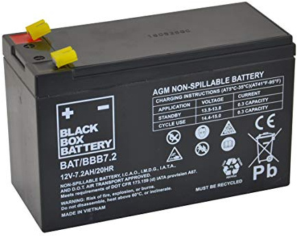12V 7.2Ah Black Box Sealed Lead Acid Battery