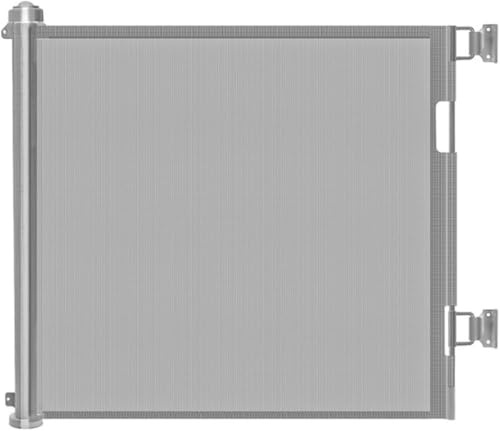 Cancelletto retrattile per cucina/scale, 85,9 x 149,9 cm, rete extra larga per neonati o animali domestici, per la sicurezza interna dei bambini (grigio, 85,9 x 149,9 cm)