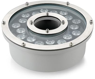 Luces De Fuente, Foco Subacuático De Bajo Voltaje De 12V/24V Resistente Al Agua IP68 Con Orificio Central, Para Iluminación De Estanques, Piscinas Y Fuentes De Agua Para Jardines(Green,18W(12V))