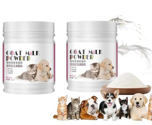 2 Leche De Cabra Para Perros, Polvo De Leche De Gatito Natural Orgánica Sustituto De Leche Natural Para Cachorros Gatos, Suplemento Dietético Para La Salud Del Pelaje Apoyo Digestivo Desstete