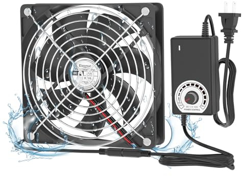 Eiovnur Waterproof Small 120V Cabinet Ventilation Exhaust Fan, Adjustable Speed Fan for Plant Cabinet Greenhouse Terrarium Grow Tent Receiver Amplifier Xbox DVR Component Cooling