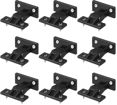 CIMAXIC 10 Piezas de Herrajes de Conexión para Muebles Ajuste a Presión, Clips Restrictores de Gabinete de Nylon Negro para Instalación Rápida y Fijación Invisible