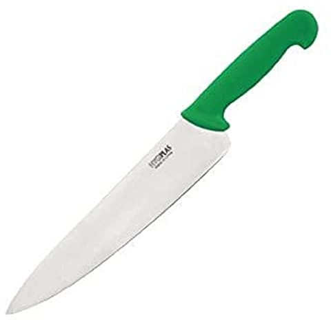 Hygiplas Colour-Coded Chef's Knife 25.5cm / 10 inch Blade Professional Grade | Green for Salads and Fruit | Weight: 190 grams | C868