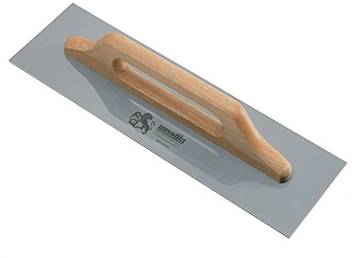 Ausonia - Frattazzo per stucco a due mani con lama 48X14 in acciaio carbonio e manico legno