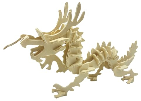 EQLEF 3D Jigsaw Model Woodcraft Kit Wooden Puzzle Toy (Dragon)