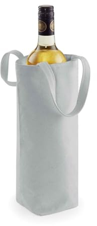 Westford Mill Fairtrade Cotton Bottle Bag Light Grey 8 x 27 x 8 cm (WM620)