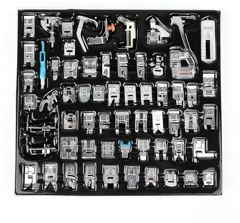 Set di Piedini Per Macchine da Cucire, 62 Pezzi Per Uso Domestico, Multifunzionali, Parti di Macchine da Cucire Per Brother, Babylock, Singer, Elna, Toyota