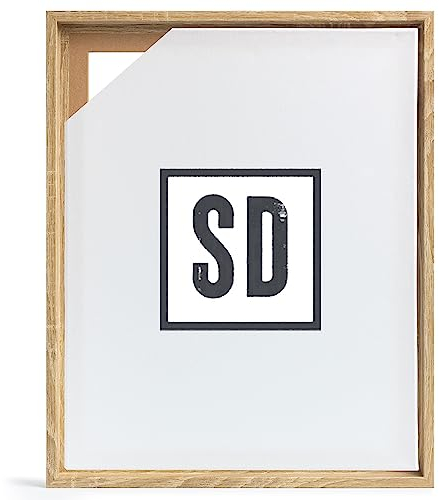 Stallmann Design Schattenfugenrahmen für Keilrahmen | 60x80 cm | Sonoma Eiche | MDF Rahmen für Leinwände mit Tiefeneffekt | mit Montagezubehör | Rahmen ohne Glas und Rückwand