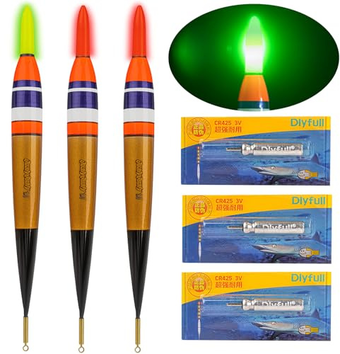 THKFISH LED Posen Angeln Angelposen Leuchtposen Angel Posen Set Angel Schwimmer Batterie Set 3 Stück,3#