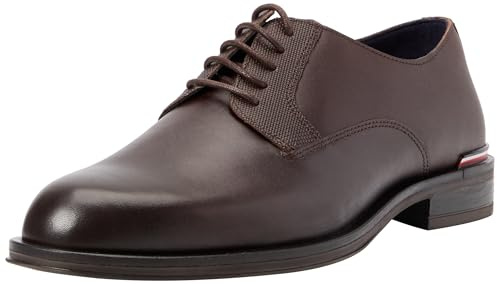 Tommy Hilfiger Men CORE RWB HILFIGER TEXT LTH SHOE, Cocoa, 43 EU