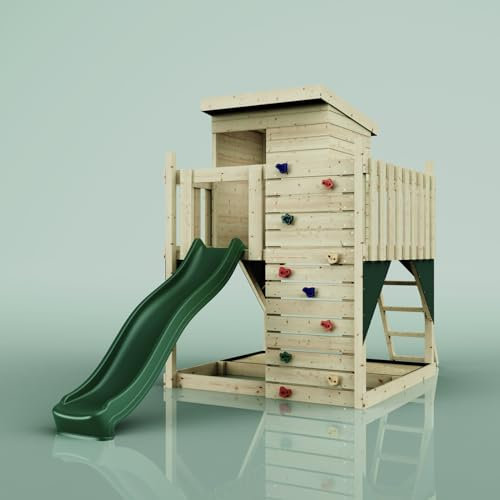 PolarPlay Stelzenhaus Polarlicht aus Holz in Grün