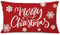 Ohok Dekorativ Weihnachten Kissenbezug 30x50 cm, Polyester Leinen Zierkissenbezüge Merry Christmas Kissenbezüge Dekor Kissenhülle Set für Schlafzimmer Wohnzimmer Sofa (Schneeflocke Rot)