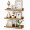 Feihorrm Wandregal, Schweberegal aus MDF Holz, 3er Set, 40cm Wandboard für Bilderrahmen und Dekorationen, Industriedesign, Geeignet für Arbeitszimmer, Wohnzimmer und Küche. (Beige, 40 cm)