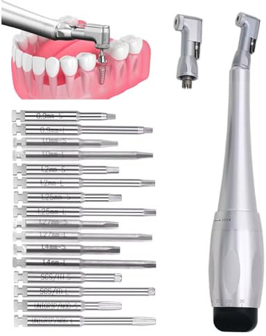 Llave Dinamométrica Dental, Juego De Herramientas Para Restauración Dental, 7 Configuraciones De Torque (5-35 N.Cm) + 16 Cuchillas Universales Para Tornillos, Para Clínicas Dentales