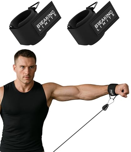 Breaking Limits Wrist Cuffs Gym - Gym Cuffs - Cable Cuffs for Lifting