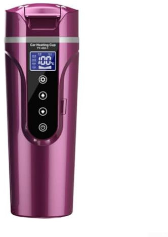 Tasse d'eau chaude électrique pour voiture avec affichage numérique, compatibilité de tension 12 V/24 V, acier inoxydable, design anti-fuite pour thé et lait