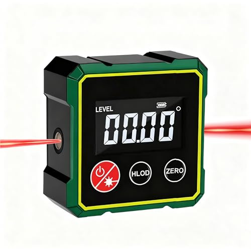 Ruaizel 4-sidig magnetisk digital vinkelmätare, hög noggrannhet, lutningsmätare inklinometer med LCD-display, vattenpass vinkelmätare för träarbete, bygg, maskiner (svart B)