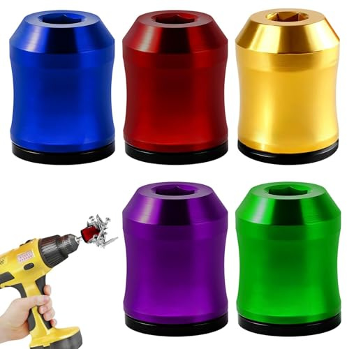 5Pcs Screwdriver Head Magnetic Ring, Universal Bit Holder for Hex Screwdrivers & Power Bits | Screw Ring Set Removable Household Tool for Drills| Alloy Screw Holder for DIY Repair