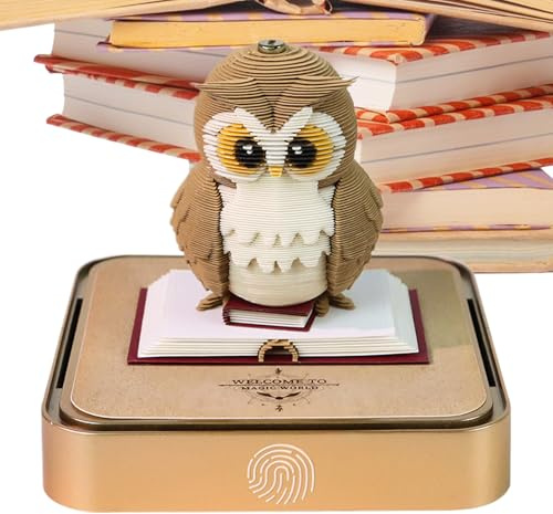 3D Calendar | Aesthetic Bookmark 2026,3D Calendar Art Memo Pad | for Students Teens Kids Boys Girls Adults Bookshelf Bedside Coffee Table