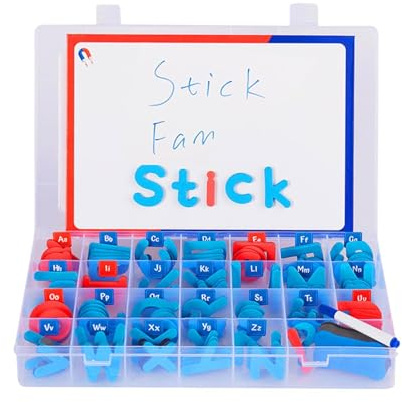 Kit di lettere magnetiche - Alfabeto educativo colorato, gioco di apprendimento portatile in EVA, lettera magnetica a doppio lato con lavagna, adesivo dell'alfabeto per bambini, ragazze, ragazzi e