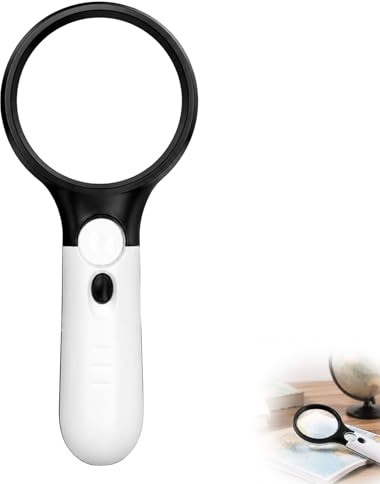 Loupe avec Lumière et Double Lentille 30X - Idéale pour la Lecture des Personnes Âgées et l'Exploration des Enfants - Loupe Portable Légère avec 3 LED