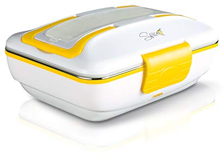 Spice Amarillo INOX Boîte à Repas Thermique électrique en Acier Inoxydable avec récipient Amovible et Fermeture hermétique Vaschetta estraibile acciao INOX 0,9 L