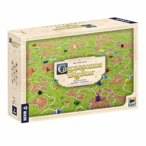 Devir BGCARPLUS3 Carcasonne Plus Basic Kit + 11 Erweiterungen Empfohlenes Alter ab 7 Jahren | Spanische Version